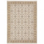 8' X 11' Ivory And Gold Oriental Power Loom Stain Resistant Area Rug With Fringe