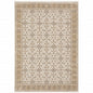 8' X 11' Ivory And Gold Oriental Area Rug With Fringe