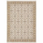 8' X 11' Ivory And Gold Oriental Area Rug With Fringe
