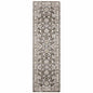 2' X 8' Grey And Ivory Oriental Power Loom Stain Resistant Runner Rug With Fringe