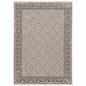 8' X 11' Ivory And Grey Oriental Power Loom Stain Resistant Area Rug With Fringe