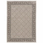 8' X 11' Ivory And Charcoal Oriental Area Rug With Fringe