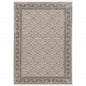 8' X 11' Ivory And Charcoal Oriental Area Rug With Fringe
