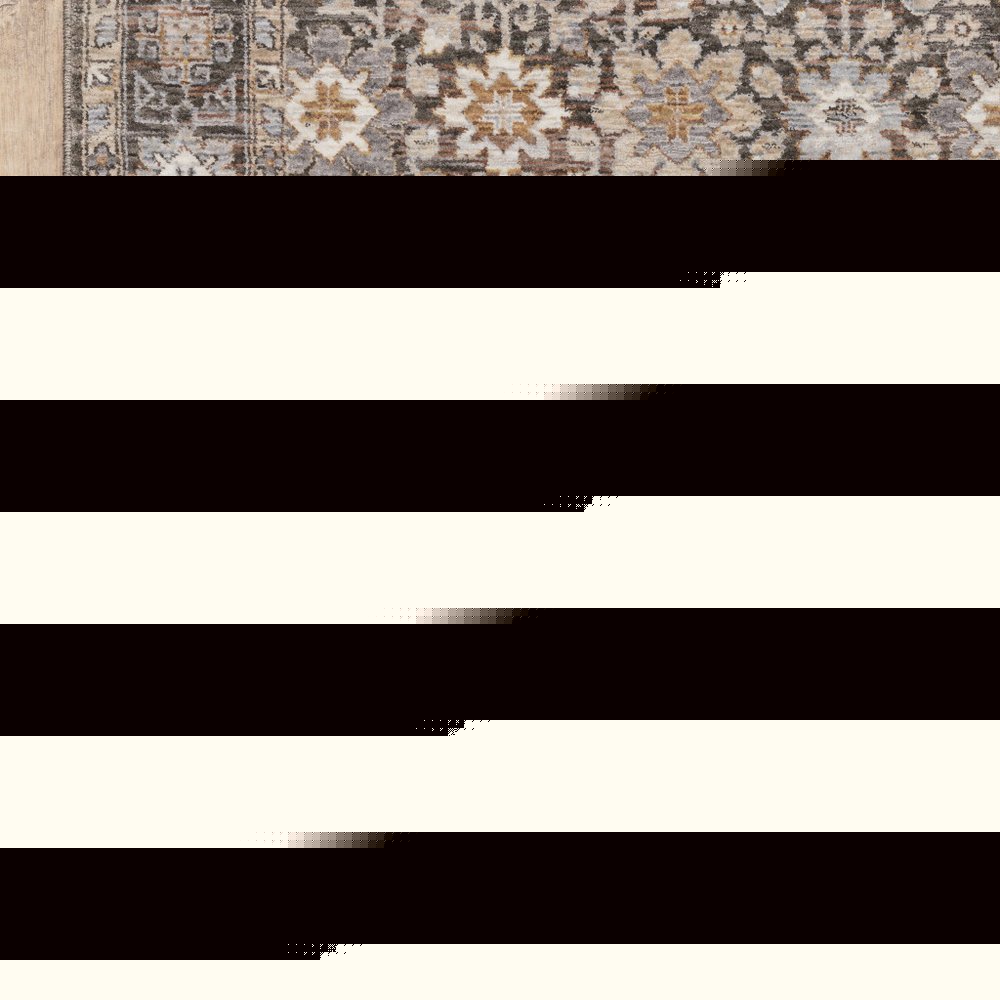 2' X 3' Grey And Ivory Oriental Power Loom Stain Resistant Area Rug With Fringe