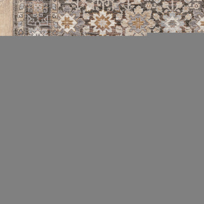 2' X 3' Grey And Ivory Oriental Power Loom Stain Resistant Area Rug With Fringe