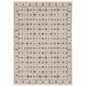 8' X 11' Ivory And Gold Oriental Power Loom Stain Resistant Area Rug With Fringe