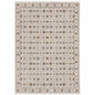8' X 11' Ivory And Gold Oriental Power Loom Stain Resistant Area Rug With Fringe