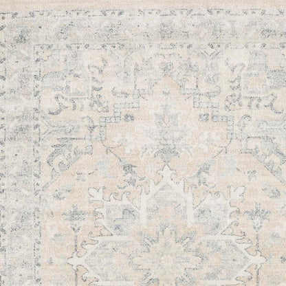 10' X 13' Beige And Grey Oriental Hand Loomed Stain Resistant Area Rug With Fringe