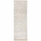 8' Beige And Gray Oriental Hand Loomed Runner Rug With Fringe