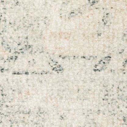 5' X 8' Beige And Grey Oriental Hand Loomed Stain Resistant Area Rug With Fringe