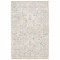 8' X 10' Beige And Grey Oriental Hand Loomed Stain Resistant Area Rug With Fringe