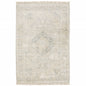 10' X 13' Beige And Grey Oriental Hand Loomed Stain Resistant Area Rug With Fringe