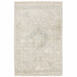 8' X 10' Beige And Grey Oriental Hand Loomed Stain Resistant Area Rug With Fringe