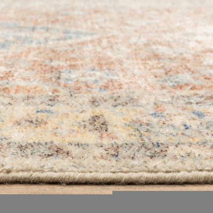 8' X 10' Blue and Orange Oriental Hand Loomed Area Rug With Fringe