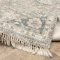 8' Beige And Gray Oriental Hand Loomed Distressed Runner Rug With Fringe