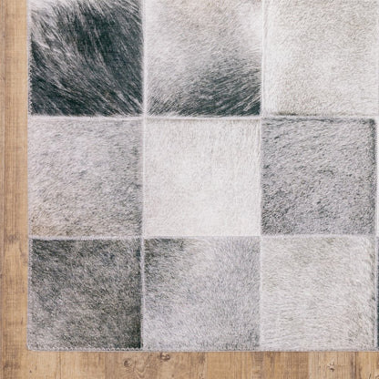 8' X 10' Gray And Charcoal Geometric Area Rug