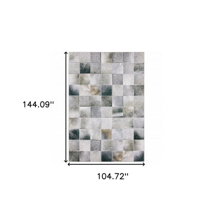 9' X 12' Gray And Charcoal Geometric Area Rug