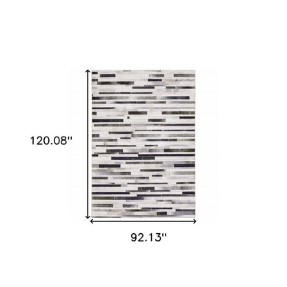 8' X 10' Gray And Charcoal Geometric Area Rug