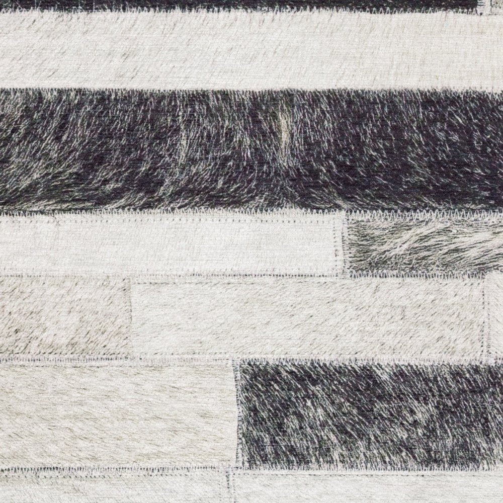 8' X 10' Gray And Charcoal Geometric Area Rug