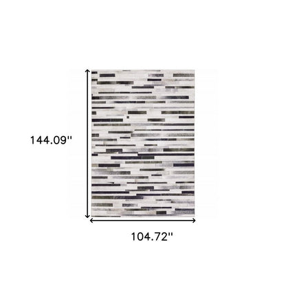 9' X 12' Gray And Charcoal Geometric Area Rug