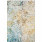 9' X 12' Yellow And Blue Abstract Area Rug
