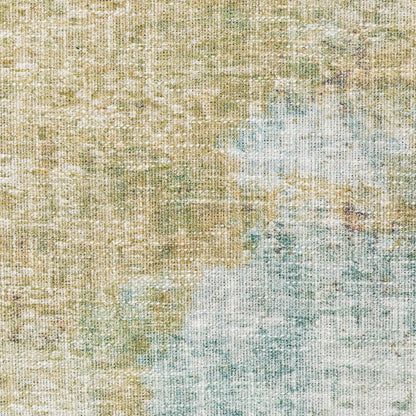 9' X 12' Yellow And Blue Abstract Area Rug
