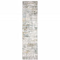 2' X 8' Gray And Ivory Abstract Power Loom Stain Resistant Runner Rug