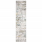 2' X 8' Gray And Ivory Abstract Power Loom Stain Resistant Runner Rug