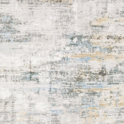 9' X 12' Beige And Gray Abstract Distressed Area Rug