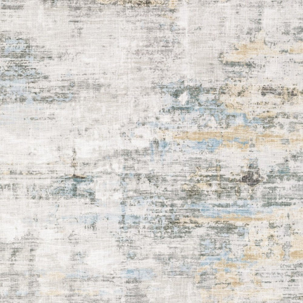 9' X 12' Beige And Gray Abstract Distressed Area Rug