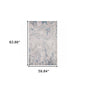 5' X 7' Grey And Blue Abstract Power Loom Stain Resistant Area Rug