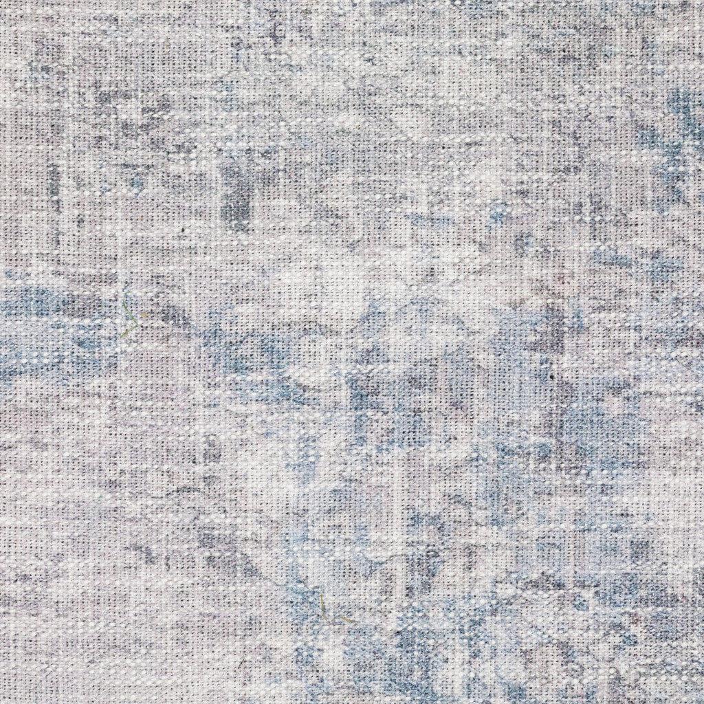 9' X 12' Grey And Blue Abstract Power Loom Stain Resistant Area Rug