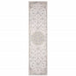 8' Beige And Gold Oriental Distressed Runner Rug