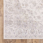 5' X 7' Beige Gold And Grey Oriental Power Loom Stain Resistant Area Rug