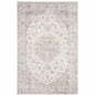 8' X 10' Beige Gold And Grey Oriental Power Loom Stain Resistant Area Rug