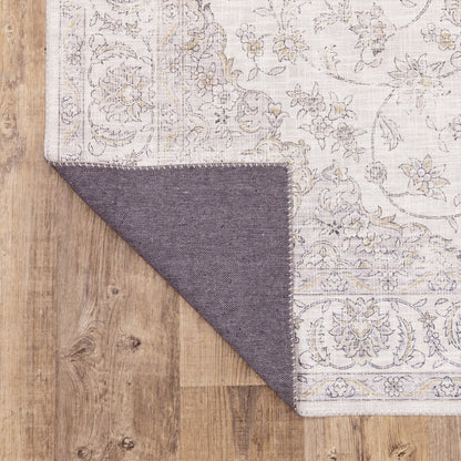 8' X 10' Beige And Gold Oriental Distressed Area Rug