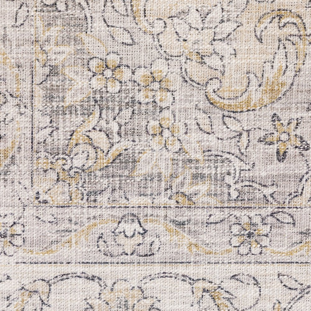 8' X 10' Beige And Gold Oriental Distressed Area Rug