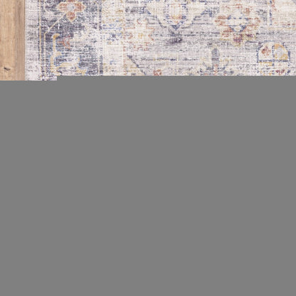 9' X 12' Blue And Gold Oriental Distressed Area Rug