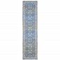8' Blue and Gray Oriental Power Loom Runner Rug