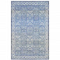 5' X 7' Blue And Grey Oriental Power Loom Stain Resistant Area Rug