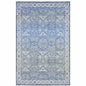 9' X 12' Blue And Ivory Oriental Distressed Area Rug