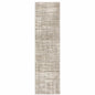 2' X 8' Beige Grey Ivory Tan And Brown Abstract Power Loom Stain Resistant Runner Rug