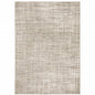 8' X 11' Beige Grey Ivory Tan And Brown Abstract Power Loom Stain Resistant Area Rug