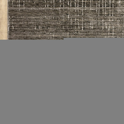 2' X 8' Charcoal Grey Grey Ivory Tan And Brown Abstract Power Loom Stain Resistant Runner Rug