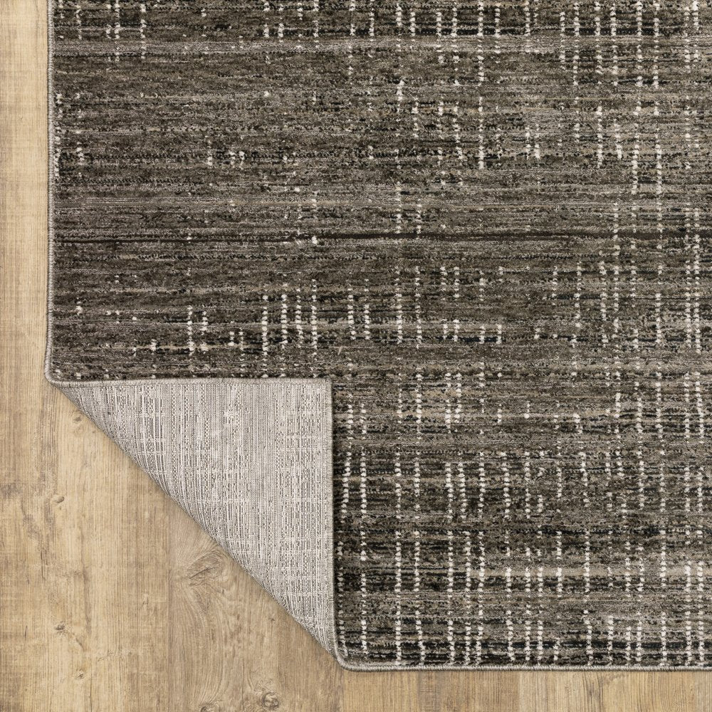 7' X 10' Charcoal And Gray Abstract Distressed Area Rug