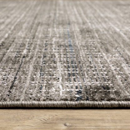 8' X 11' Charcoal And Gray Abstract Distressed Area Rug