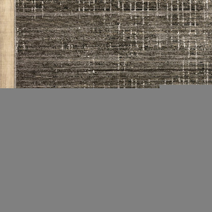 8' X 11' Charcoal And Gray Abstract Distressed Area Rug
