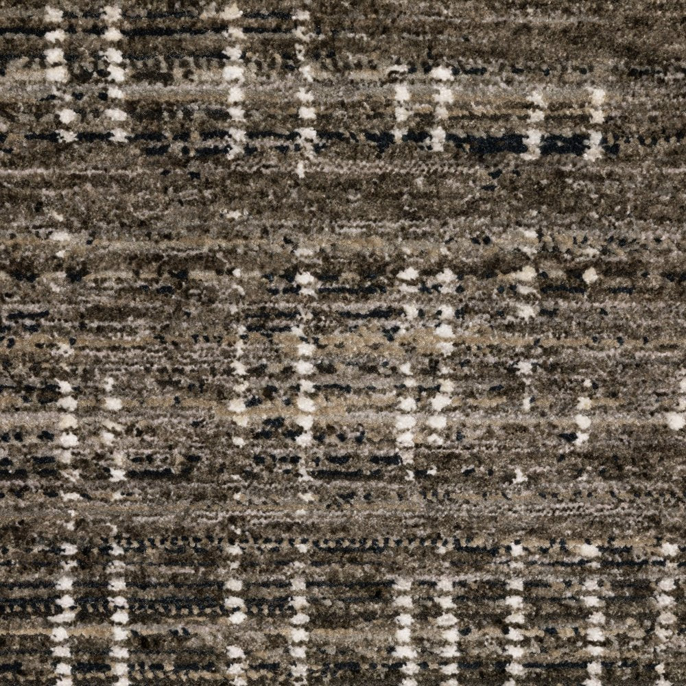 8' X 11' Charcoal And Gray Abstract Distressed Area Rug