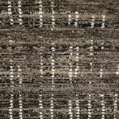 8' X 11' Charcoal And Gray Abstract Distressed Area Rug