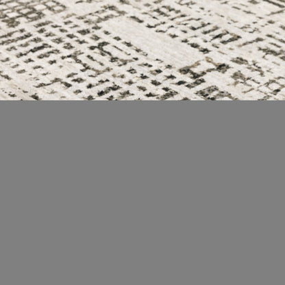 5' X 8' Ivory Grey Charcoal Brown And Beige Abstract Power Loom Stain Resistant Area Rug